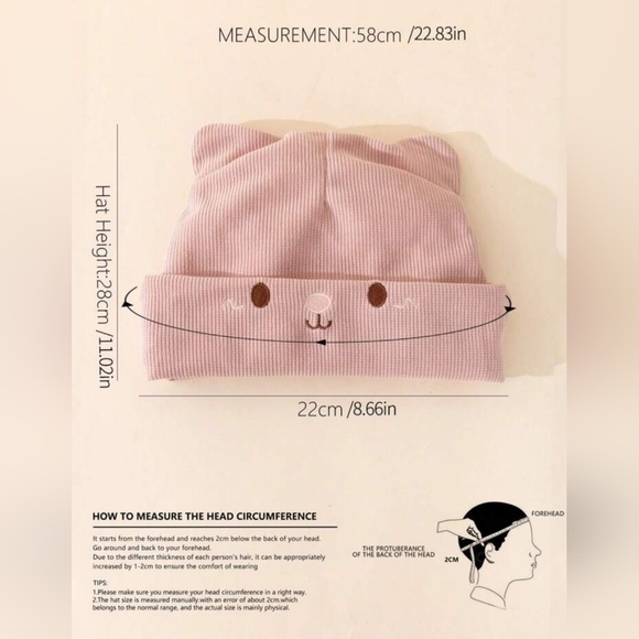Cat Ear Devil Knitted Beanie Women Kawaii Winter Pink - Picture 17 of 17